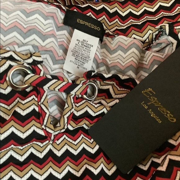 🌻NWT ESPRESSO 3X CHEVRON STRETCH KNIT DRESS - Picture 11 of 13